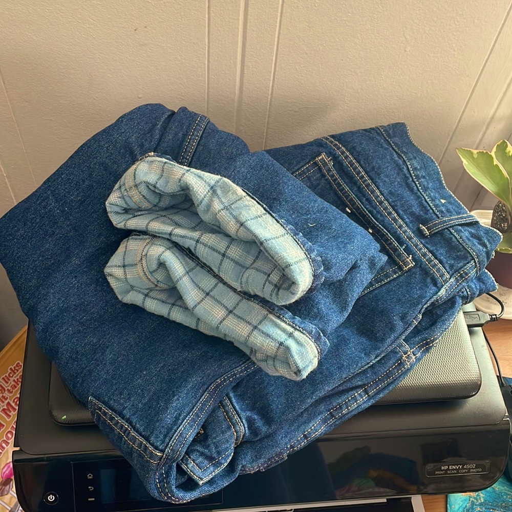 Field N’ Stream Denim Jeans flannel blue lined Women’s 16